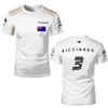 メンズTシャツ2023新しいファッションF1フォーミュラワンレーシングチームサマーマクラーレンカー3Dプリント女性スポーツカジュアルOネックキッズティートップスジャージー