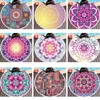 Colorful Datura Round Fringe Beach towel women Bath towels Quick drying yoga mats Floor mat LT241