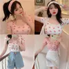 Женские футболки T Mitue Print Fut Spect Women Women Corset Top Woman Summer 2023 футболка футболка Sexy Vintage Skinny Forte-рукав футболка