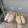 İtalya tasarımcısı loropiana ayakkabıları İtalyan lp lefu ayakkabıları kaşmir büyük tembel ayakkabılar kadın süet deri bir ayak süet fasulye ayakkabıları