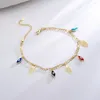 Anklets Mafisar Design Bohemian Gold Color Enamel Drop Oil Devil's Eye For Women Fashion Summer Beach Ankle Chain Jewelry