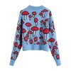 Kvinnors tröjor Spring Simple and Versatile Cartoon Jacquard Geometrica Maglione Pullover Ladies Jumper 230214