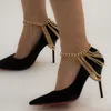 Anklets modna wielowarstwowa łańcuch frędzla Lady High Heel Shoe Prosta stopa kostka biżuteria bransoletka dla kobiet dziewczyna prezenty kostki