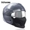 Cycling helmen retro helm multifunctionele combinatie helm motorfiets locomotief persoonlijkheid half roofdierhelm J230213