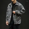 Jackets masculinos Autumn's Men's Tweed Plaid Jacket Moda vintage Loose Plus Size Casual