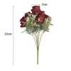 Decorative Flowers 11 Spring Roses Wedding Road Guide Layout Simulation Eternal Rose Artificial Vases Modern Home Marriage Decor