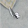 Brooch Creative Cartoon Exquisite Personality Fashion Cat Knife Funny Dagger Clothing Cowboy All-match Badge for Men Women Gc1912