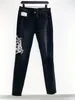 Męskie dżinsowe projektanci Jean Hombre spodni Mężczyźni haftowa patchwork rozerwany dla trendów motocyklowych spodni