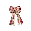 Christmas Decorations Cute Plaid Bow Wreath Holiday DIY Crafts Door Decor Bowknot Ornaments For Tree Decoration