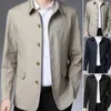 Men's Jackets Middle Aged Coat Lapel Male Dressing Relaxed Fit Shirt Jacket Men Business For Office