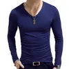 T-shirts pour hommes Jodimitty 1PC mode classique à manches longues t-shirt pour hommes Fitness T Slim Fit concepteur solide t-shirts hauts 230214