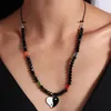 Collier ras du cou bohème de luxe, perles de cristal faites à la main, longue chaîne avec pendentif en forme de cœur, mode femmes, pull Vintage, bijoux