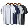 T-shirts pour hommes 2023 hommes Gym étanche Fitness musculation O cou chemise couleur unie Slim Fit basique T-Shirts haut