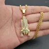 Anhänger Halsketten Hip Hop Bling Iced Out Gold Silber Farbe Edelstahl Rakete Anhänger Für Männer Rapper Schmuck Drop