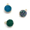 Charms Natural Stone Crystal Pingente Color Oblato de laser usado para jóias DIY Fazendo acessórios de moda de pulseira 1pc