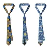 Bow Ties Printing 3D Malarstwo olejne Mężczyźni Jacquard krawat 8cm moda szczupła biznes harajuku swobodne randki akcesoria wakacyjne krawat