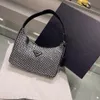 Sac à main Réédition Cristal Épaule Argent Noir Satin Hobo Sac Mini Diamant Partie Femmes Boulette Sac À Main Cross Body Bling Bling Bag298n