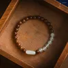 Strang Großhandel Tibetischer Buddhismus Mala Gebetskette Handgefertigter Xiuyan-Stein Naturholz Stretch-Armbänder Unisex Ethnischer Schmuck