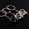 Keychains Creative Gift Car Refitting Turbocharged Metal Key Chain Blower Ring Link Pendant For Women And Men