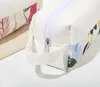 DHL30pcs sacs à cosmétiques femmes coton toile feuille imprime patchwork voyage long sac de rangement