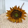 Grandes fleurs décoratives de tournesol artificielles en soie, peinture à l'huile, Simulation de décoration de maison, bricolage de jardin de fête de mariage