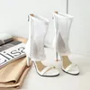 Sandals Fashion Air Mesh Women's Modern Back Zipper High Heels Short Boots Spring Summer 2023 Women Shoes Plus Size 43