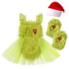 Girl's Dresses Baby Faux Fur Tulle Tutu Romper and Socks Birthday Party Up 230214