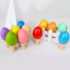 Children Party Favor Wood Simulation Easter Egg Solid Color Paintable Drawing Artificial Egg DIY Hand Painted Wooden Easter Eggs Huevos De Pascua De Madera