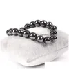 Beaded Natural Stone Hematite Magnetic Bracelet Black Beads Therapy Health Care Stretch Bangle Mens Jewelry 6 8 10Mm Drop Del Dhgarden Dhsiy