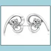 Boucles d'oreilles pour femmes coréennes Crystal Channel Boucle d'oreille Goujons Bague de mariage En gros 925 Sterling Sier Drop Livraison Bijoux Dhdlj