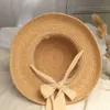 Brede rand hoeden nieuwe mode dames zomer zon hoed handgemaakte raffia cap vizier lint hoed brede zijkant reisvakantie strand hoed elegante dame seenide r230214