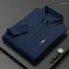 Erkek Polos End High Butik Nakış Uzun Kollu Polo Gömlek Erkek İlkbahar ve Sonbahar Gevşek İş Gündelik T-Shirt Lüks Top