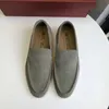 Ontwerper Loropiana Charms Shoes Pina Lefu schoenen heren 2023 Nieuwe herfst Brits stijl LP One Foot Pedal Lazy Casual Soft Sole enkele schoenen