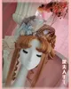 Masques de fête Lolita Fleur Mariage Chapeau Plat Thé Magnifique Dentelle Lin Rétro Élégant Fée Top Bandge Bow Bnt Paille
