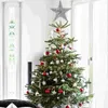 Christmas Decorations 7.9 Inch Tree Star Topper Decoration Glittered Tree- Metal 5 Point Treetop For (