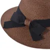 Chapeaux à large bord femmes chapeau de soleil grand arc large bord disquette chapeaux d'été femmes plage Panama paille seau chapeau Protection solaire visière Femme casquette R230214