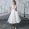 Party Dresses Vneck Vestido de Novia Aline Short Wedding Dress Robe Mariage 2023 Cap Hylsa TEALENGENGE VINTAGE BRIDAL GOWN VESTIDOS NOVIA 230214