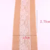 Sashes 5PCS Natural Jute Burlap Ribbon Chair 275M Lace Tie Bow for Rustic Wedding Decorative DIY Event Party Supplie 230213