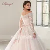 فساتين الحفلات Detmgel 2023 قارب خمر الرقبة Aline الزفاف الفاخرة الحزام Longsleeved حزام الديكور القطار القطار Bridal 230214