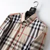 Designer Mens overhemdcasual slanke zijde t -shirt lange mouw casual zakelijke kleding plaid mannen Aziatische szie xxl xxxl2484010019