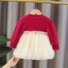 Abiti da ragazza per bambini, primo compleanno, battesimo per ragazze, abito da sera rosso da principessa di Natale, costume da anno cinese