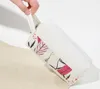 10pcs Cosmetic Bags Women Cotton Canvas Leaf Prints Patchwork Travel Long Makeup Bag Mix Color