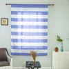 Cortina Stripe Beleza Roman Roman Kitchen Sheer Tie Up Window Balloon Sombra Voile Painel têxtil 2