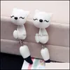 Boucles d'oreilles en argile polymère pour femmes, chat mignon rouge, joli Panda, écureuil, tigre, Animal, livraison directe, bijoux Dhox6