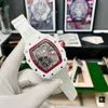 voll funktionsf￤hige Herren Armbanduhren Automatische Uhr Schwarze Blau Farbkalender 43 mm Dial Silicoen Armband Uhren