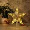 Decorazioni natalizie Topper per alberi LED Star Night Light Ciondolo sull'albero Ornamenti regalo per la casa Decorazione di nozze per feste Forniture per decorazioni