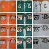 Men College Football Miami Hurricanes Jerseys 15 Brad Kaaya 20 Ed Reed 52 Ray Lewis 26 Sean Taylor Green Orange White White Top Quality