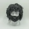 Berets Beard Hats Hobo Mad Scientist Caveman Handmade Knit Warm Winter Cap Men Women Halloween Gifts Funny Party Beanies 5 Colours 230214