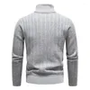 メンズセーター冬のメンズ濃厚セータープルオーバーハーフジッパータートルネックウォームコート高品質のスリムニットウール男性4xl