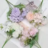 Decorative Flowers INS Simulation 5forks Hydrangea Dandelion Silk Flower Bride Bouquet Wedding Layout Home Decoration Pography Props Art